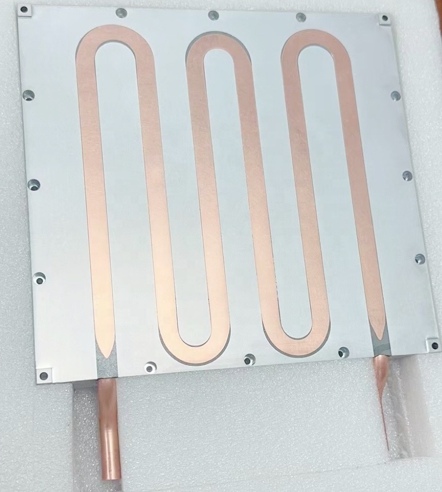 Custom Brazing Tube Liquid Cooled Cooper Heatpipe Plate Water Cooling Heatsink For Laser Equipment