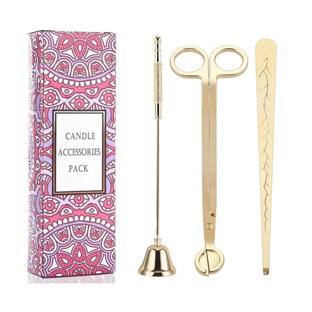 Customized Scissor Candle Wick Trimmer Dipper Candle Snuffer Candle Accessories Private Scissors Set With Lighter