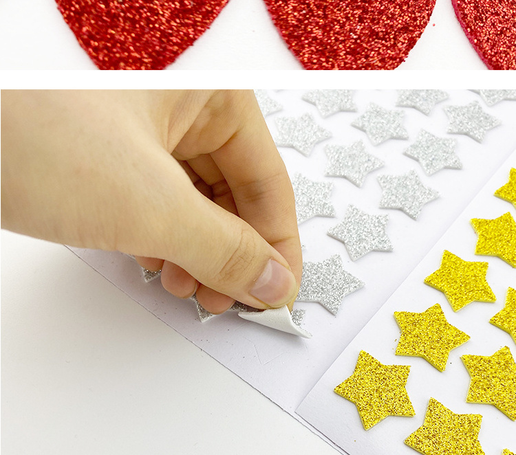 Cheap Lovely pre cut Heart Shaped Cartoon self Adhesive kids promotion Decoration educational eva foam sticker