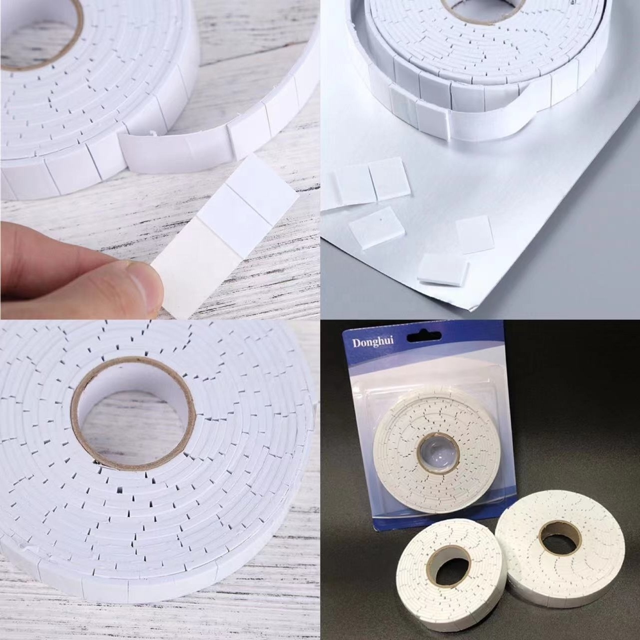 handicraft 2mm Pre cut rectangular Strong adhesion double sided adhesive sticky multicolour EVA foam tape