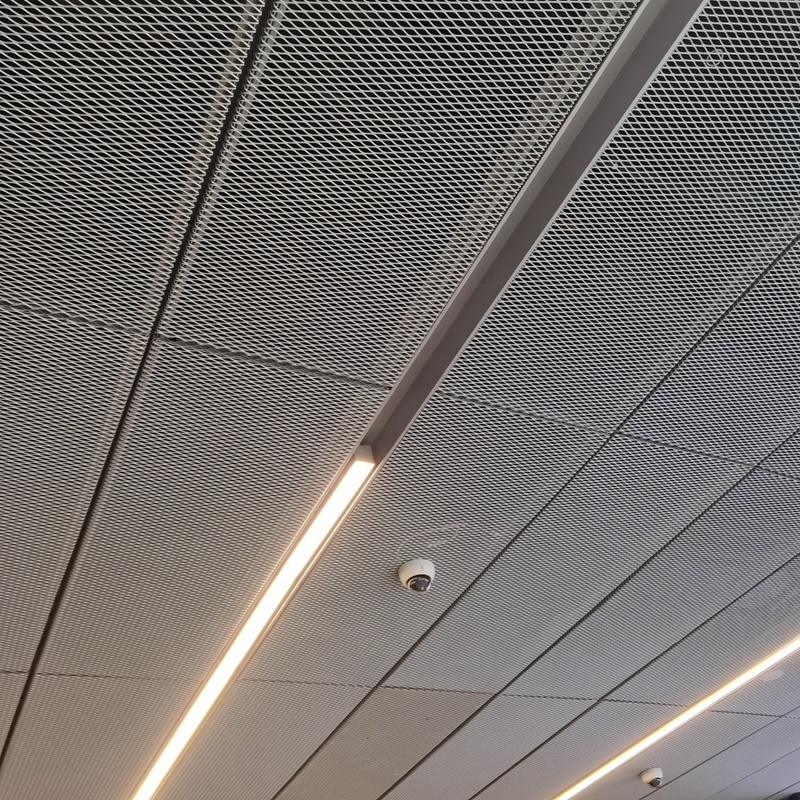 PVC Ceiling Powder Coated Aluminum Expanded Wire Metal Mesh Light  Ceiling tiles