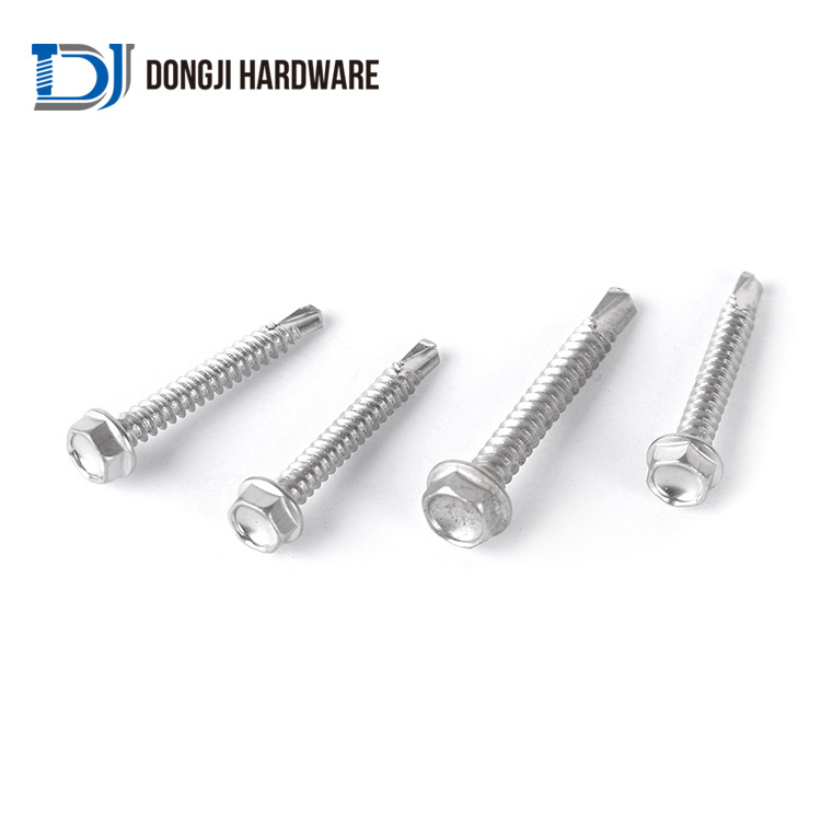 Dongji DIN7504K Hex Head self tapping screw for plastic nut bolt concrete machine screw Stainless Steel Self Drilling Screw