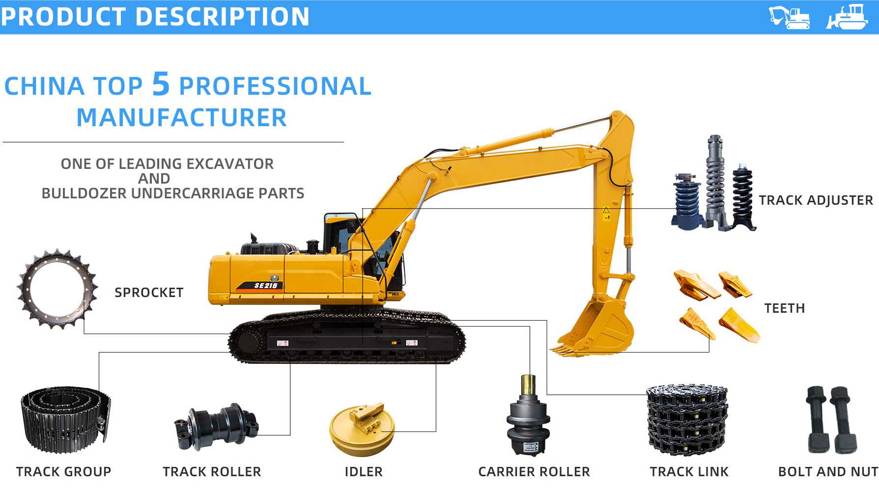 Excavator Komatsu Pc200 Pc300 Pc600 20Y-32-00013 Pc340 Pc400 6 Track Link, Track Chain Link