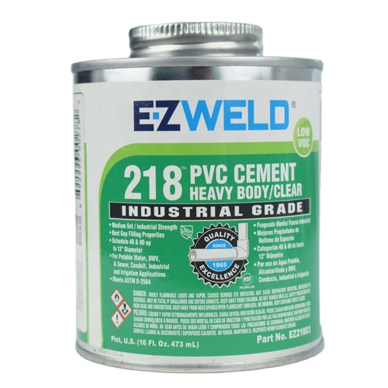 PVC solvent cement glue for water pipes PVC pipe glue strong adhesive fast setting PVC cement E-Z 218 WELD 237ML