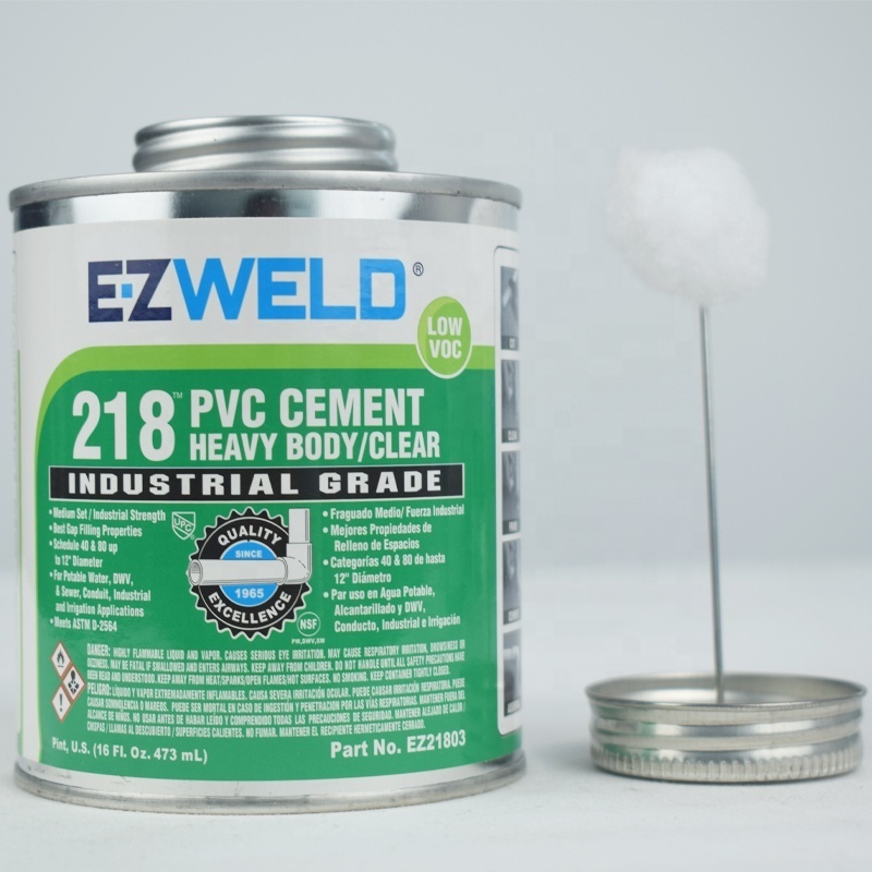 PVC solvent cement glue for water pipes PVC pipe glue strong adhesive fast setting PVC cement E-Z 218 WELD 237ML