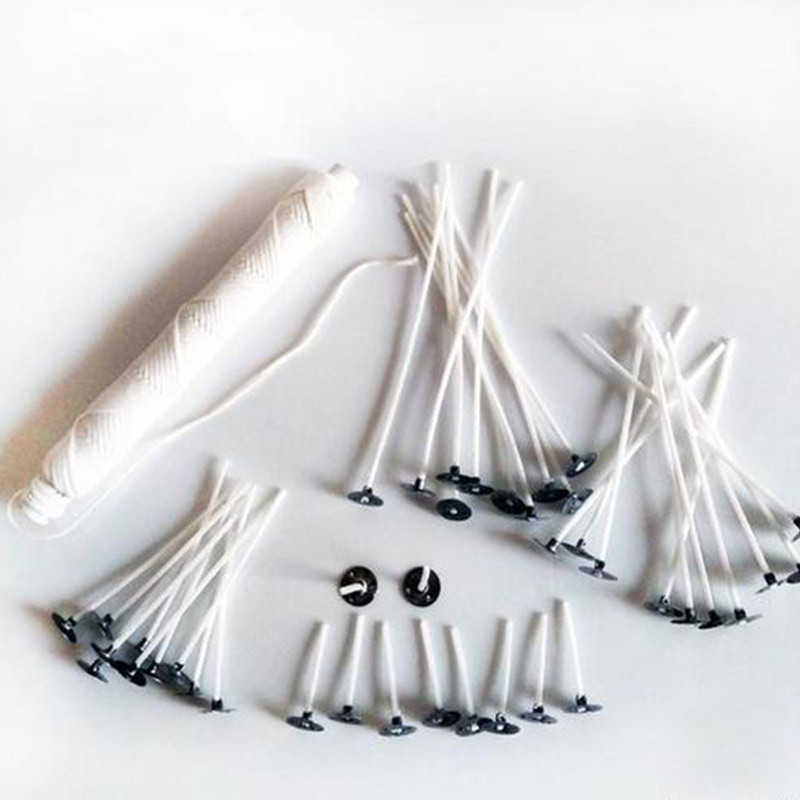 100% Cotton 20 Cm Long Nylon White Smokeless 100% Cotton Candel Wick For Diy Soy Wax Candle Making