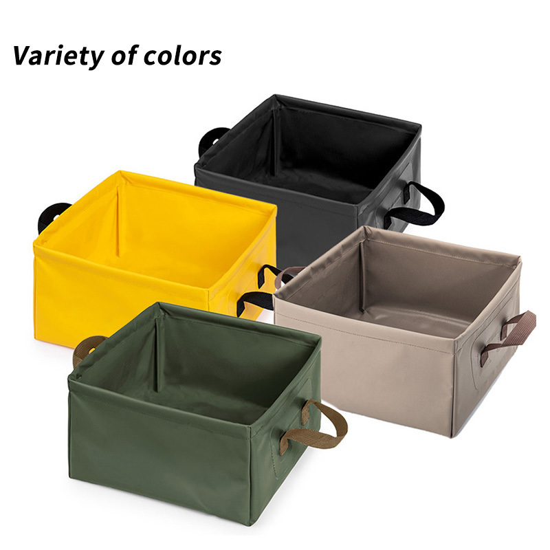 Foldable Portable PVC Foot Folding Footbath Water Storage Wash Square Bucket Basin for Camping Fishing Washing Bucket Basin