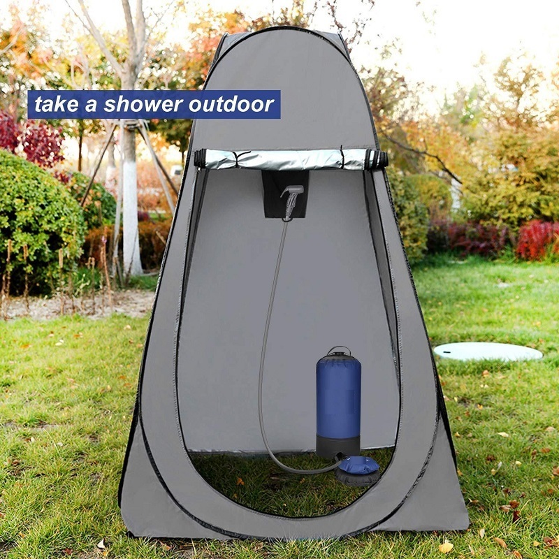 Portable Outdoor Shower Bag w/Foot Pump Spray Head Hose Solar Heating Shower for Camping RV Travel Beach Hiking