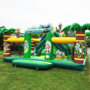 Large Bouncy Castle Commercial Inflatable Jungle Active Center Animals Inflatable Bouncer Funland Playground