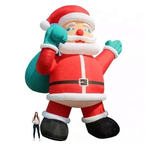 Xmas Decor Christmas Cartoon Decoration Inflatable Giant High Santa Holiday Gift Backpack Santa Claus Snowman Advertising