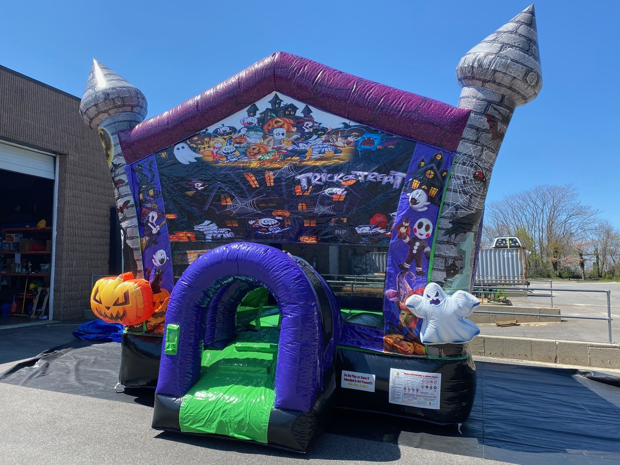 Inflatable Halloween Party Flying Ghost Jack-O-Lantern Haunted House Pumpkin Bounce House