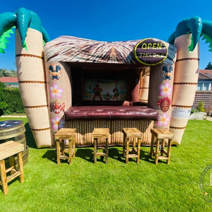 Outdoor Backyard Summer Party Used Portable Inflatable Tiki Hut Bar Display Bar Inflatable Booth Bar