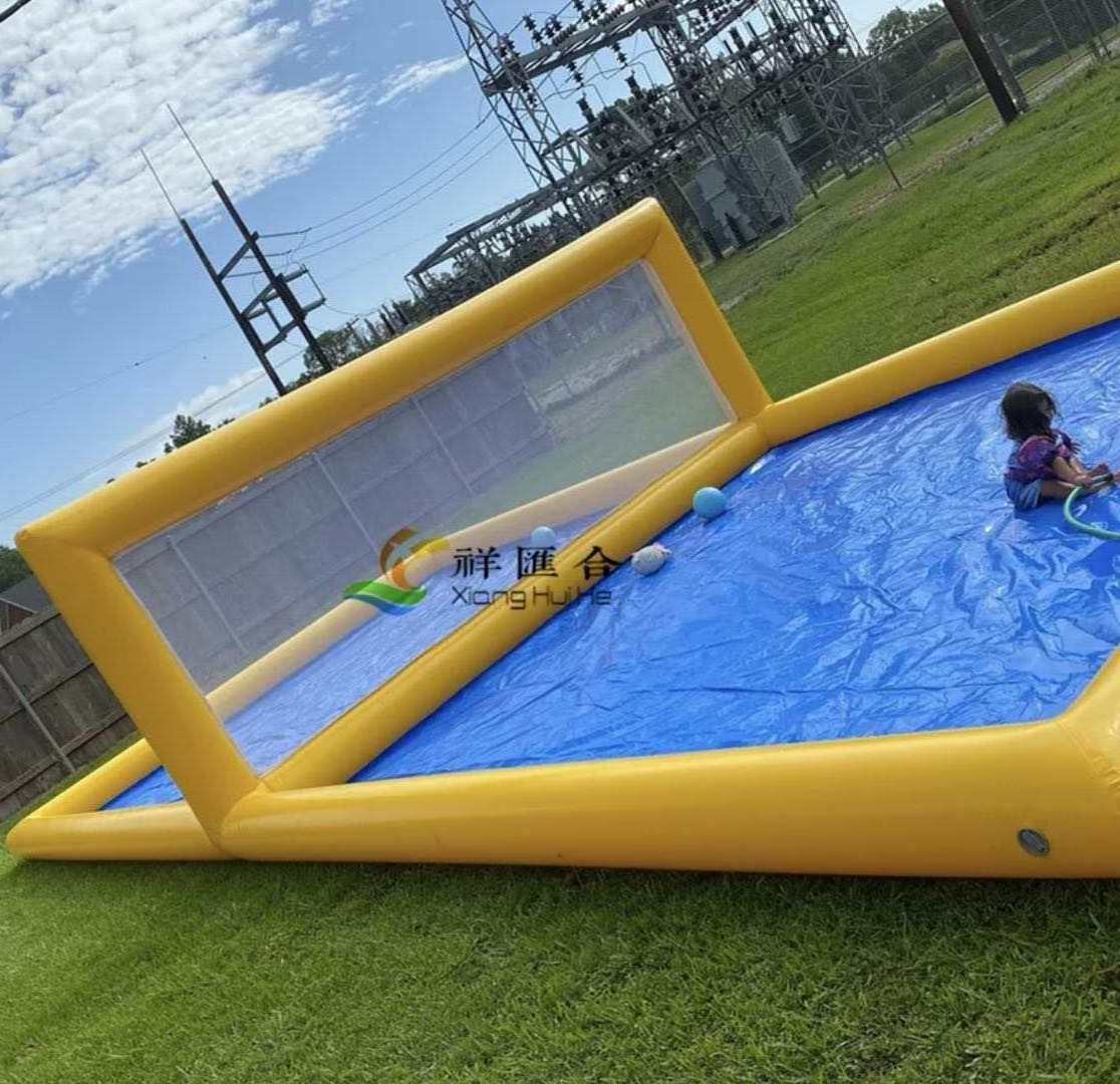 Commercial Playground Outdoor Water Aqua Inflatable Volleyball Court Pool Rental