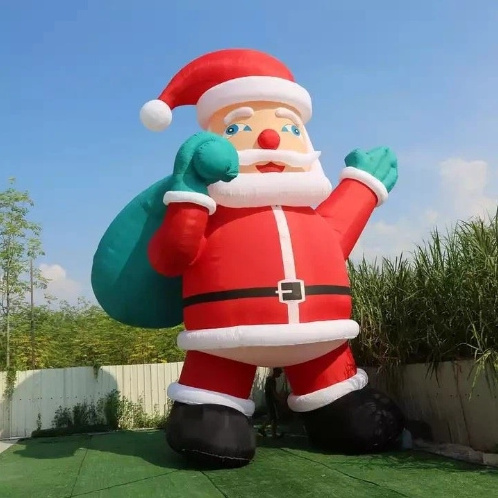 Xmas Decor Christmas Cartoon Decoration Inflatable Giant High Santa Holiday Gift Backpack Santa Claus Snowman Advertising