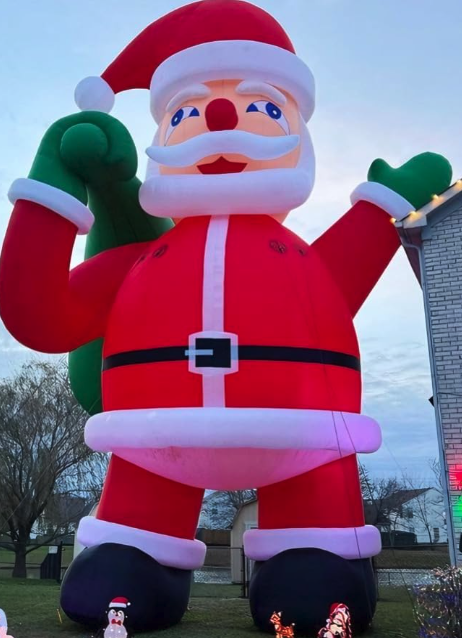 Xmas Decor Christmas Cartoon Decoration Inflatable Giant High Santa Holiday Gift Backpack Santa Claus Snowman Advertising