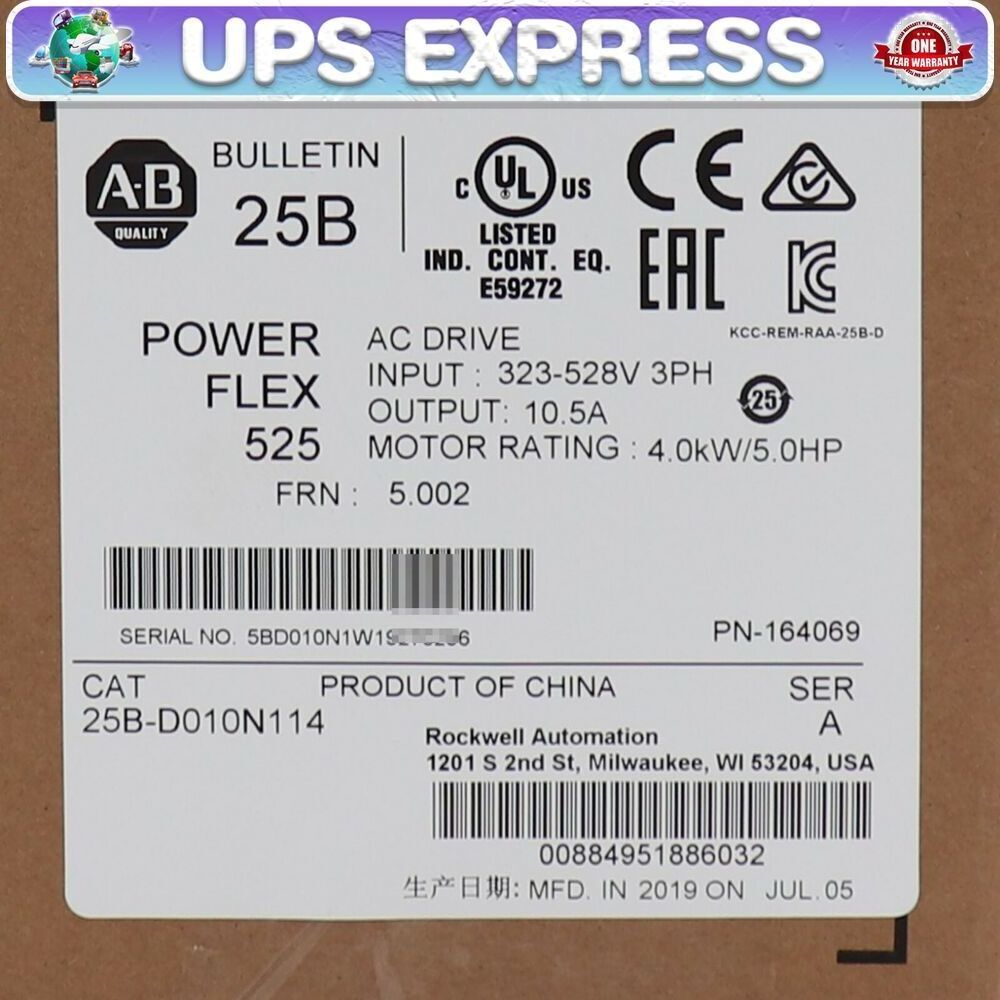 25B-D010N114 Allen Bradley PowerFlex 525 4kW (5Hp) AC Drive Spot Goods