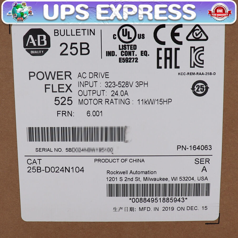 25B-D024N104 Allen Bradley PowerFlex 525 11kW (15Hp) AC Drive Spot Goods