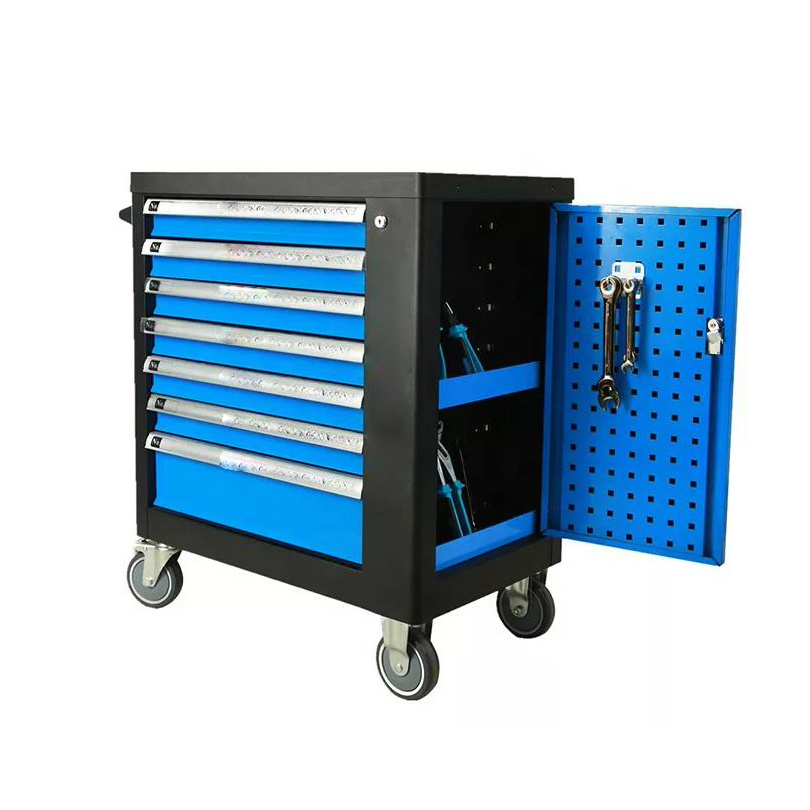 7 Drawer Metal Heavy Duty Steel Garage Series Storage Combination Tools Cabinet With Black Body Workbench