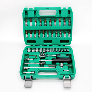 hot sale 1/4 Inch Drive 46pcs S2 Bits Socket set with 72 teeth ergononical ratchet