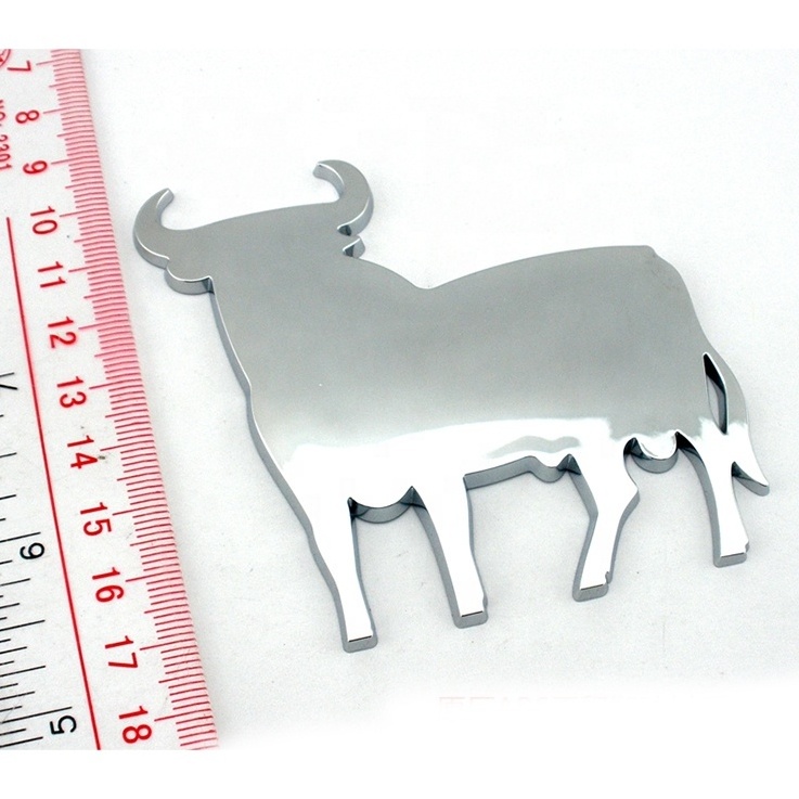 3D Plate chrome car sticker metal bull stickers auto taurus emblem