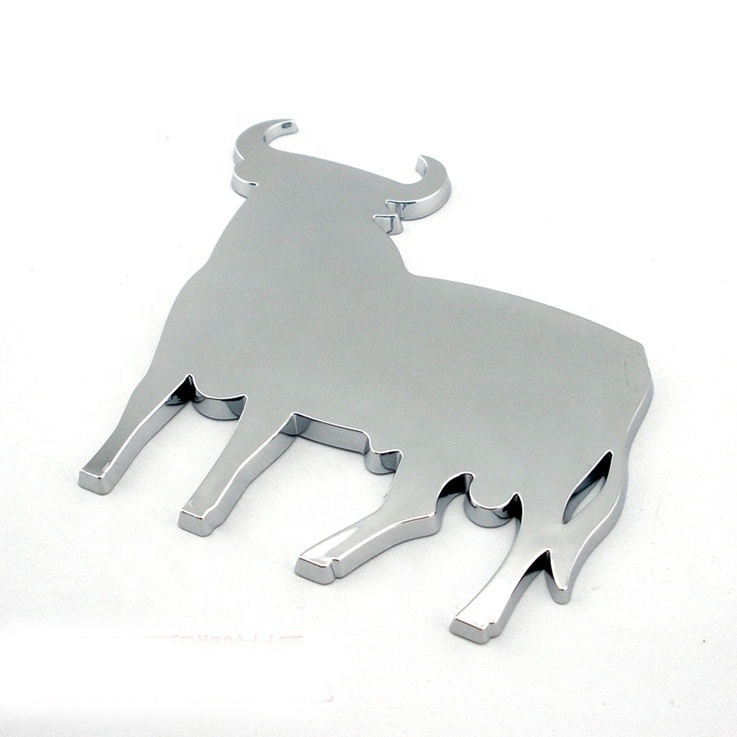 3D Plate chrome car sticker metal bull stickers auto taurus emblem