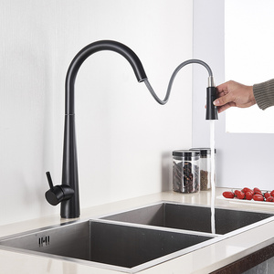 EOURU Pull Out Sensor Kitchen Faucet White Sensitive Touch Sensor Tap Automatic Sensor Water Faucet For Home