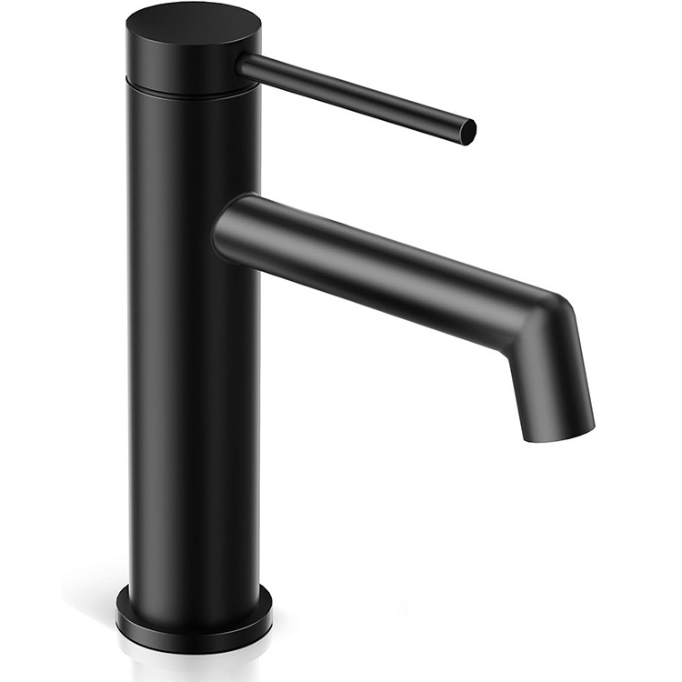 Matte Black Bathroom Sink Faucet, Single Hole Single Handle Modern RV Bathroom Faucet