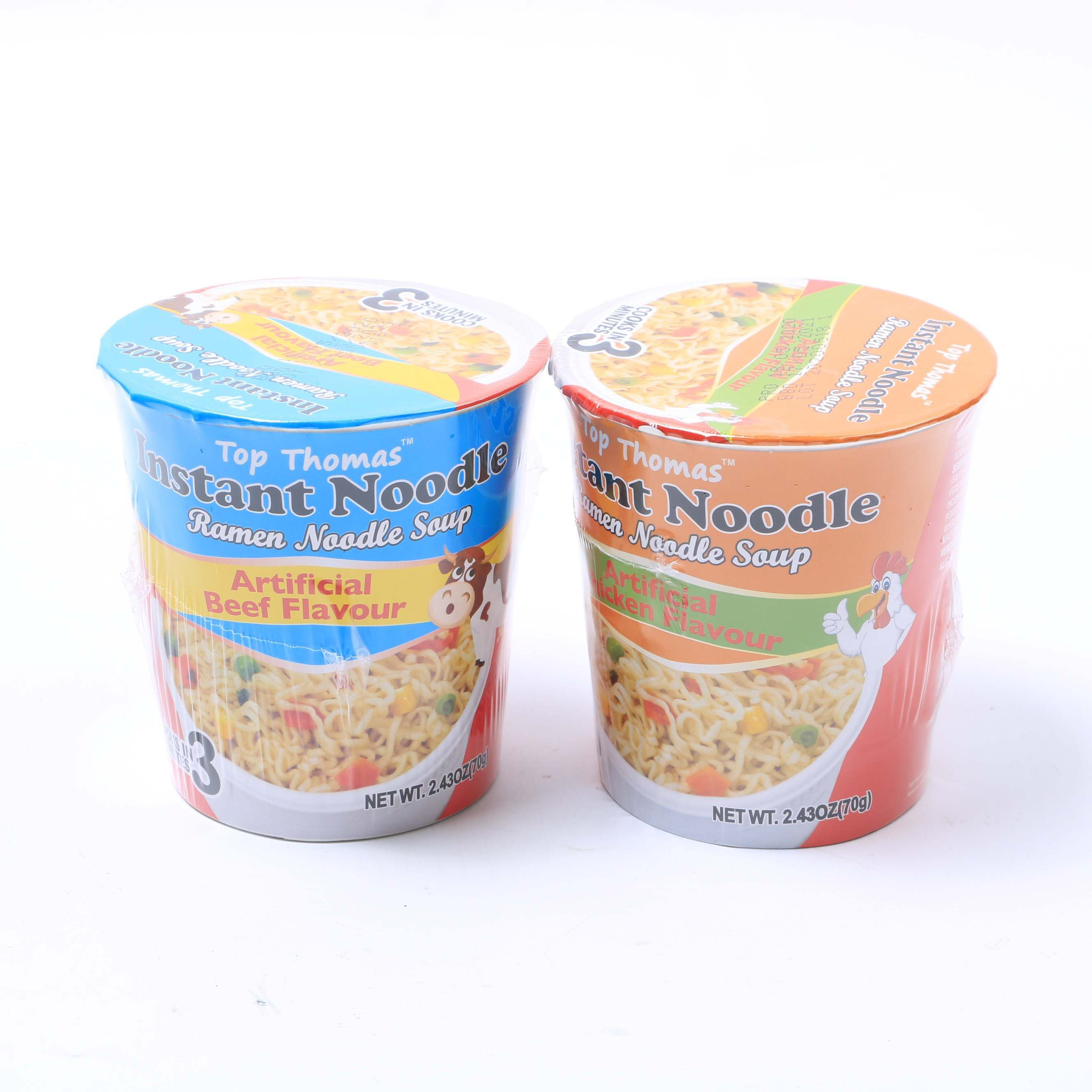 65g Cup Instant Noodles OEM Package Healthy Halal Seafood Flavor Ramen Instant Noodles