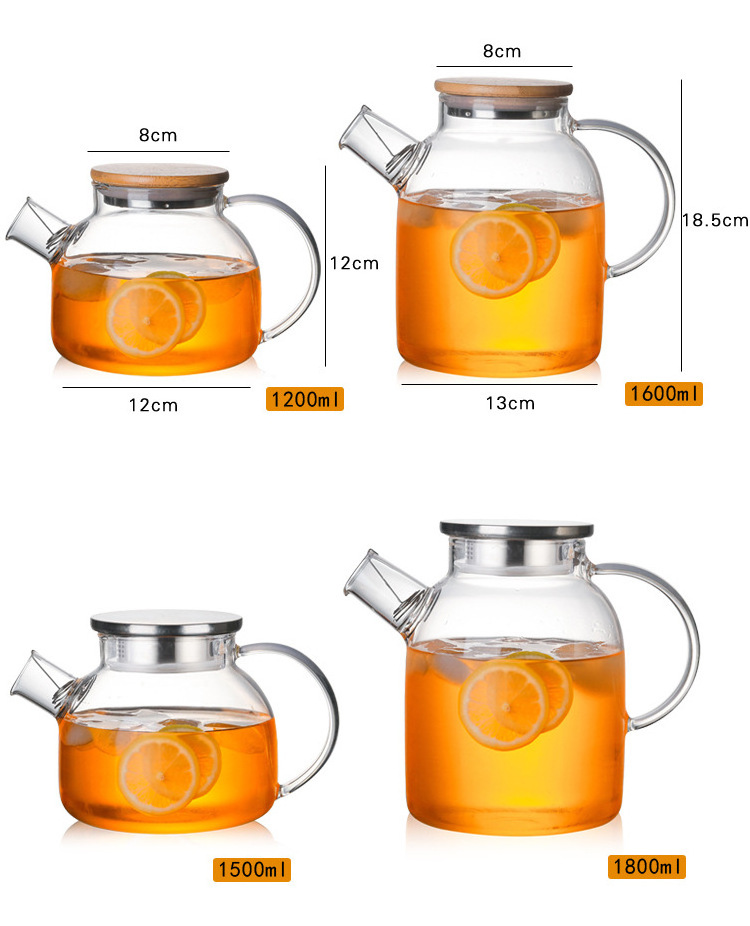 Handblown High Borosilicate heat resistant glass teapot glass kettle teapot