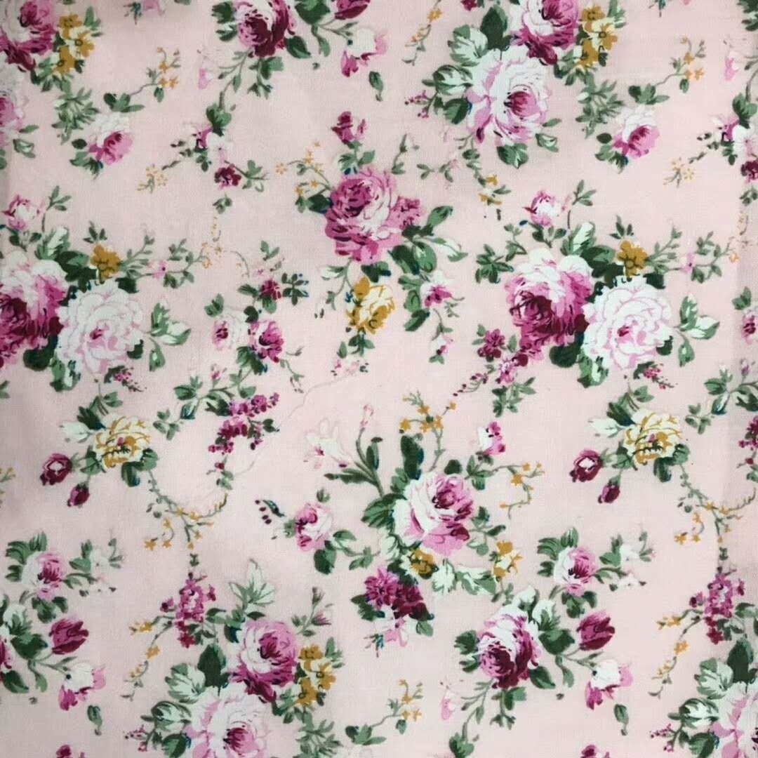 100% cotton prints poplin woven beauty roses floral printed fabric for baby girls dress skirts home textile fabric