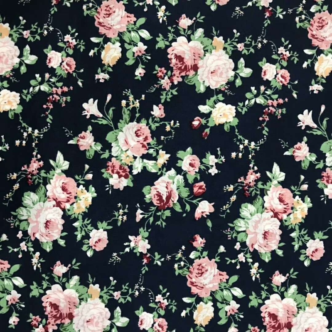 100% cotton prints poplin woven beauty roses floral printed fabric for baby girls dress skirts home textile fabric