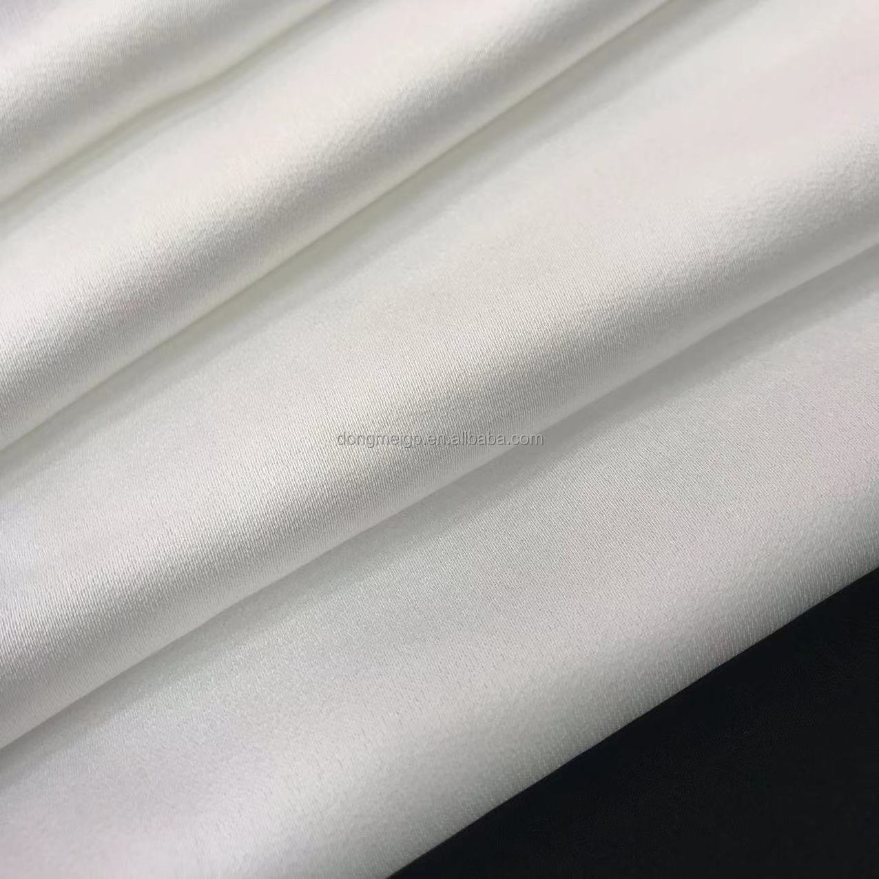 Polyester Spandex fabric stretch woven Satin chiffon printed silky Sateen fabric for women's blouse wedding dress