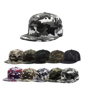 Outdoor Vintage Mexico Flat Brim Camo Snapback Caps 6 Panel Original Camouflage Baseball Hats For Male Female