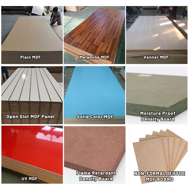 Garage Wood Melamine Grooved Slotted MDF Board Slat Wall Panel 20mm Thick Perforated Melamine Cake Round film Faced Mdf Board