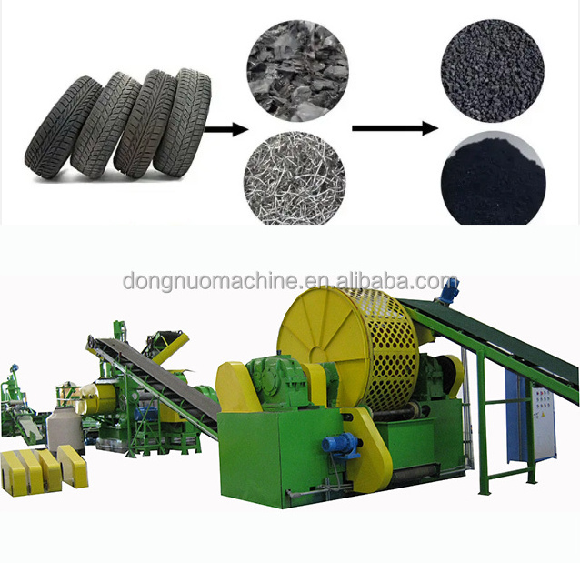 Factory price High output Automatic tire shredder machine tire crusher machine tyre recycling machine fine grinder