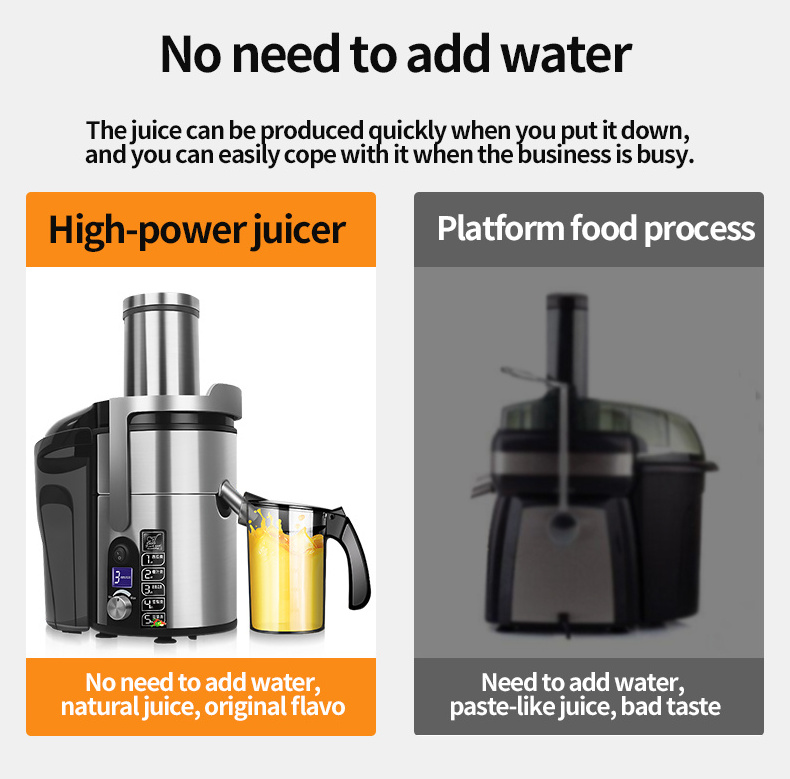 LCD display juice extractor machine 1200W hot sale stainless steel juicer