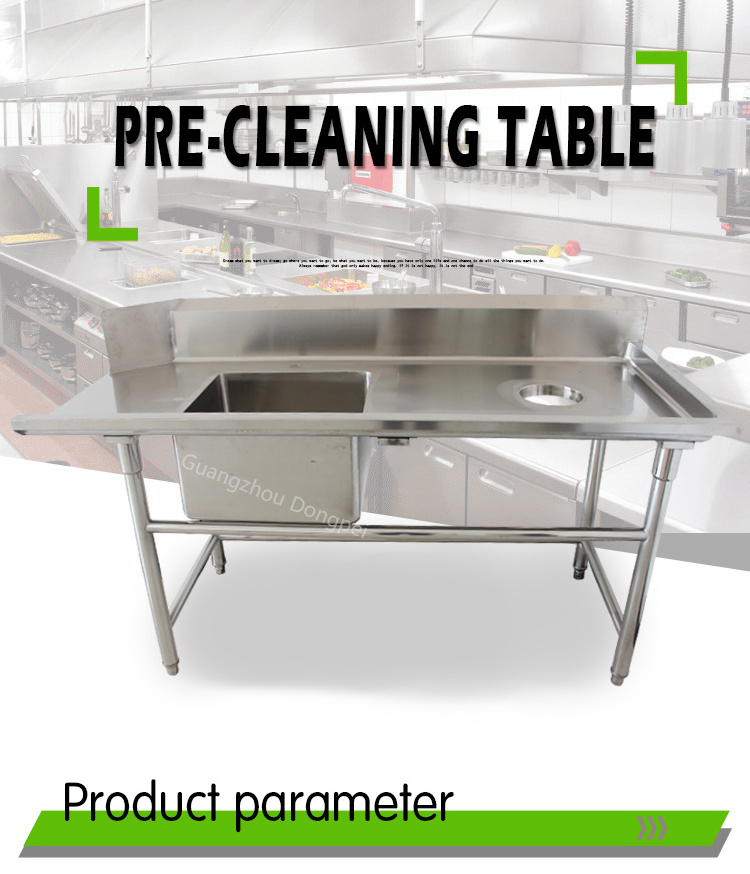 stainless steel sorting table/restaurant kitchen bench/inox sink table