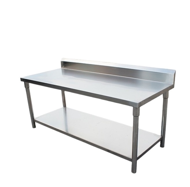 stainless steel kitchen work bench/standing work table with splash guard