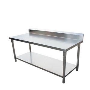 stainless steel kitchen work bench/standing work table with splash guard