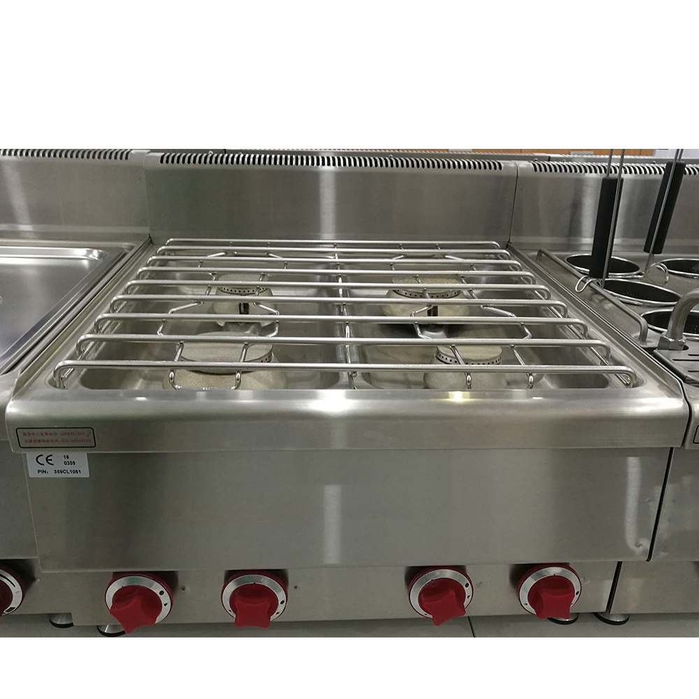 Restaurant kitchenware high quality table top gas cooker stove with 4 burner