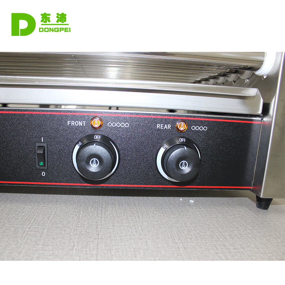 9 Rollers Stainless Steel Hot Dog Warmer Hot Dog Roller Grill Machine 9 Sticks Hot Dog Roller