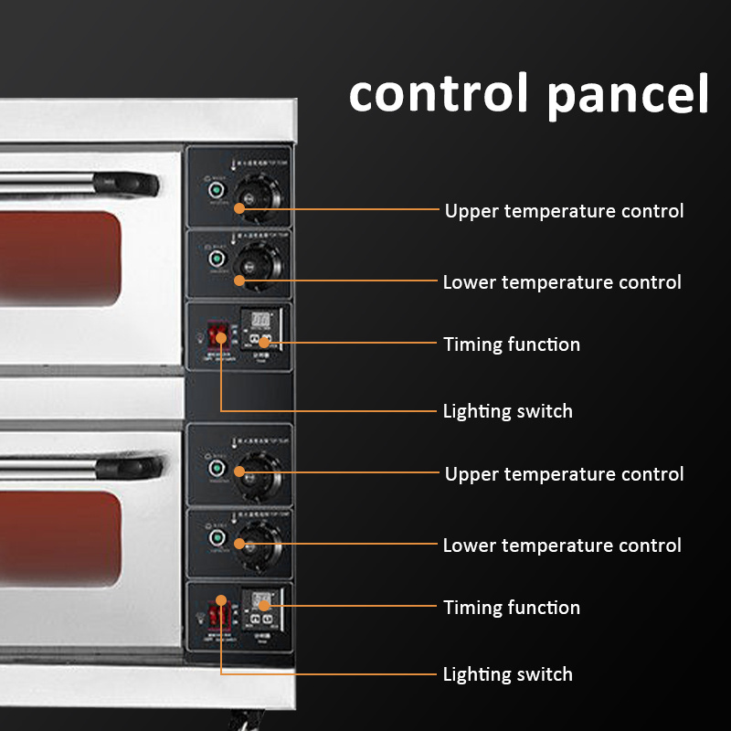 Commercial Equipment Bakery Oven 2 Deck Making Machines Pizza Bread Electric Baking Ovens For Sale