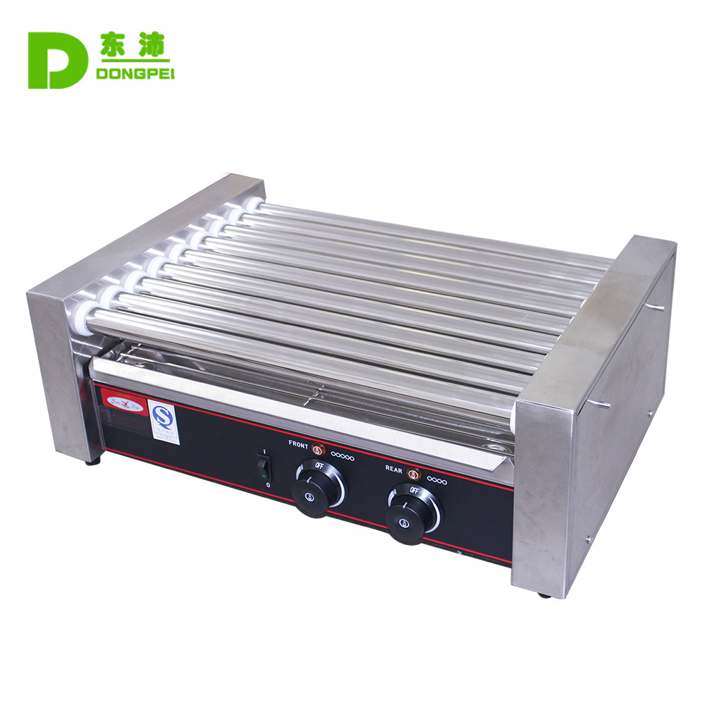 9 Rollers Stainless Steel Hot Dog Warmer Hot Dog Roller Grill Machine 9 Sticks Hot Dog Roller