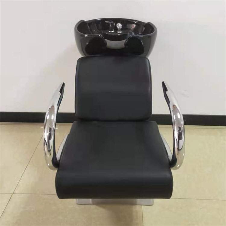 Dongpin stylish hair salon furniture equipment pink black white electric kneading shampoo chairs and bowls sink