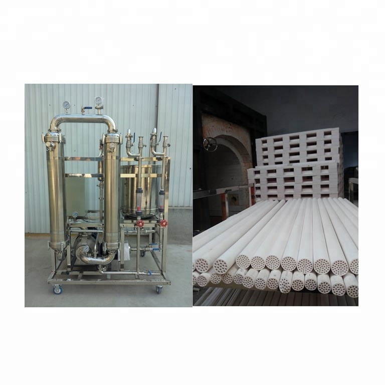 acid alkaline solution filtration with micro filtration ultra filtration ceramic membrane filter cartridge