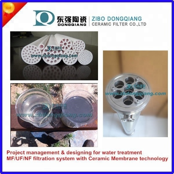 acid alkaline solution filtration with micro filtration ultra filtration ceramic membrane filter cartridge