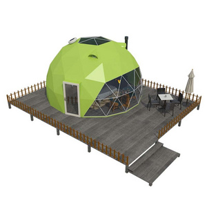 luxury yurt connected camping tree cabin house family party globe geometric dome tent for camping