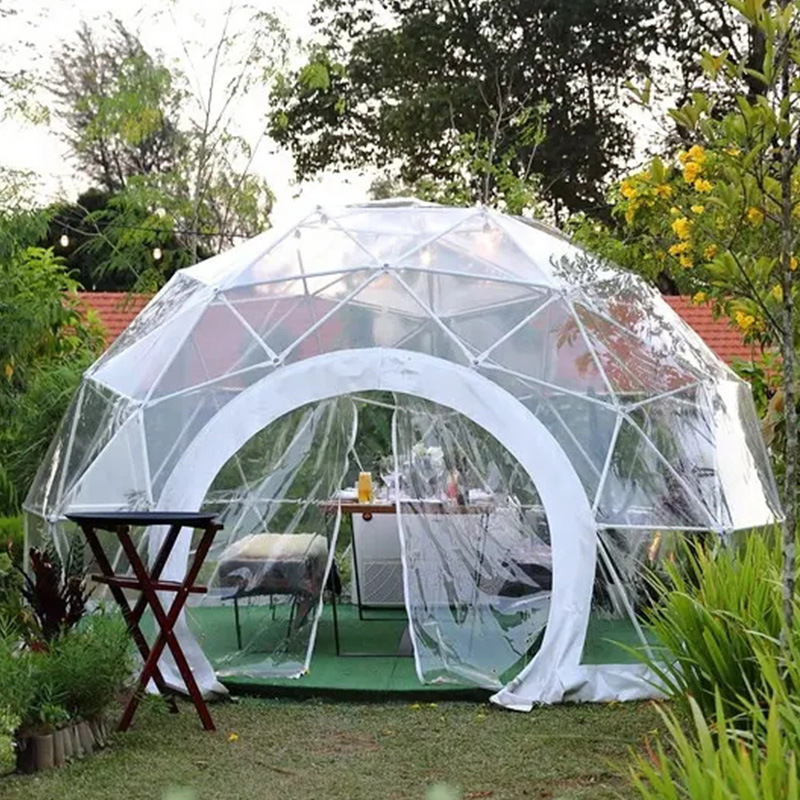 luxury yurt connected camping tree cabin house family party globe geometric dome tent for camping