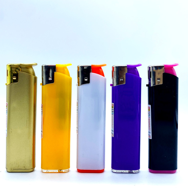 2024 New Product Refillable Lighter Transparent five colors Electric Soft Flame Lighter With Logo