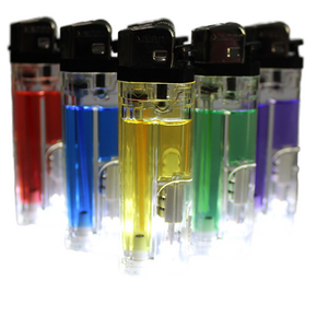 Hot Selling Silver Plastic Flint Lighter with LED Disposable Cigarette Lighter Available in Bulk